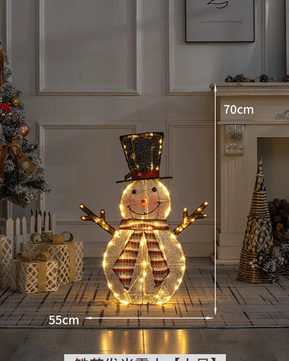 120cm 3pcs Family Deer & Glowing Reindeer Family Snowman Christmas Light Led