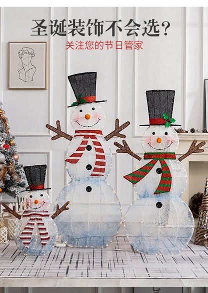 120cm 3pcs Family Deer & Glowing Reindeer Family Snowman Christmas Light Led