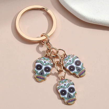 Skull Face Metal Key Ring