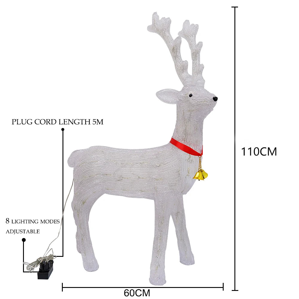 60cm 3D Acrylic LED Large Reindeer Elk