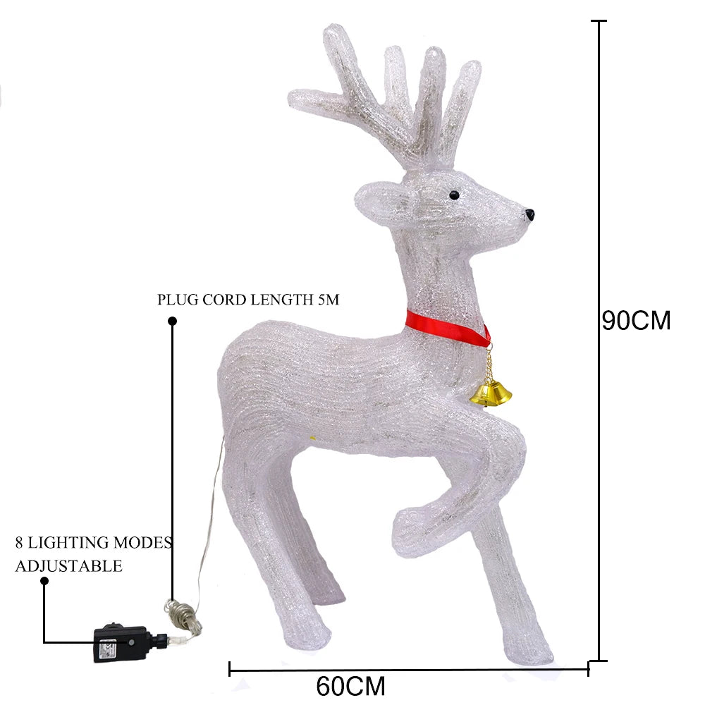 60cm 3D Acrylic LED Large Reindeer Elk