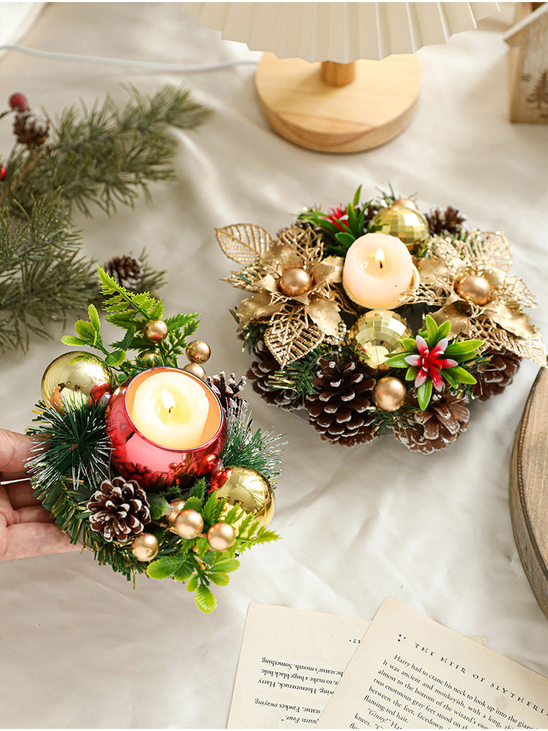 Artificial Pinball Pinecone Candle Holder