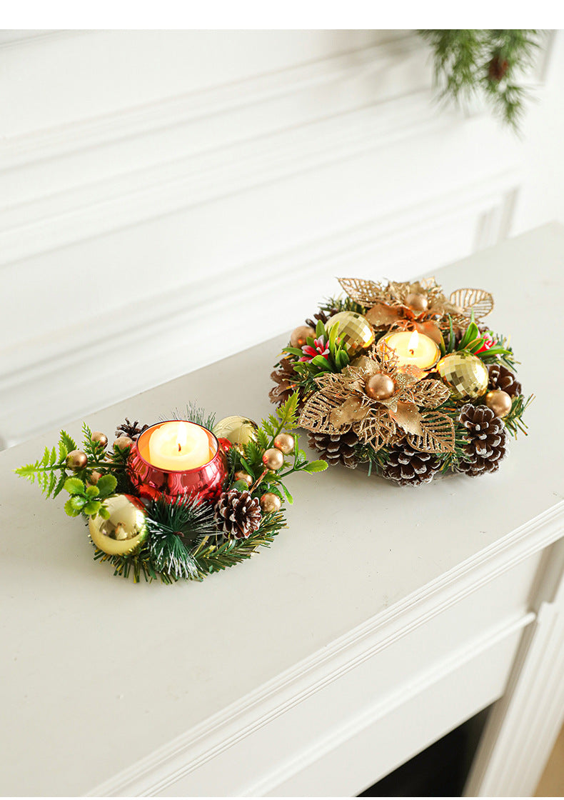 Artificial Pinball Pinecone Candle Holder