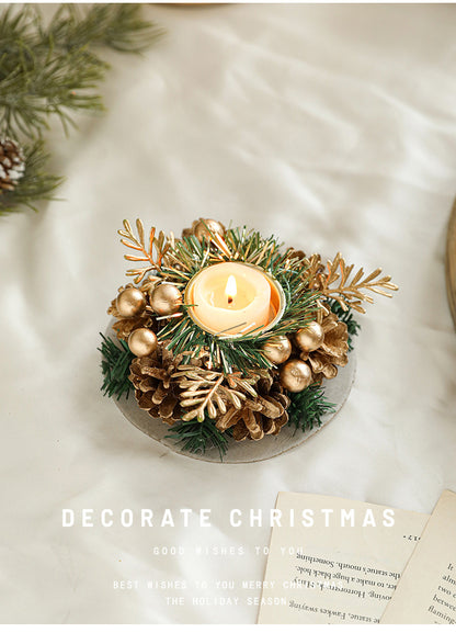 Artificial Pinball Pinecone Candle Holder