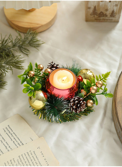 Artificial Pinball Pinecone Candle Holder