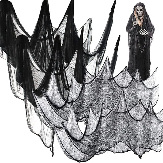 Black Creepy Cloth Scary Gauze Gothic Props