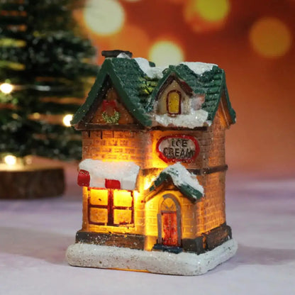 Christmas LED Light Wooden House Luminous Cabin