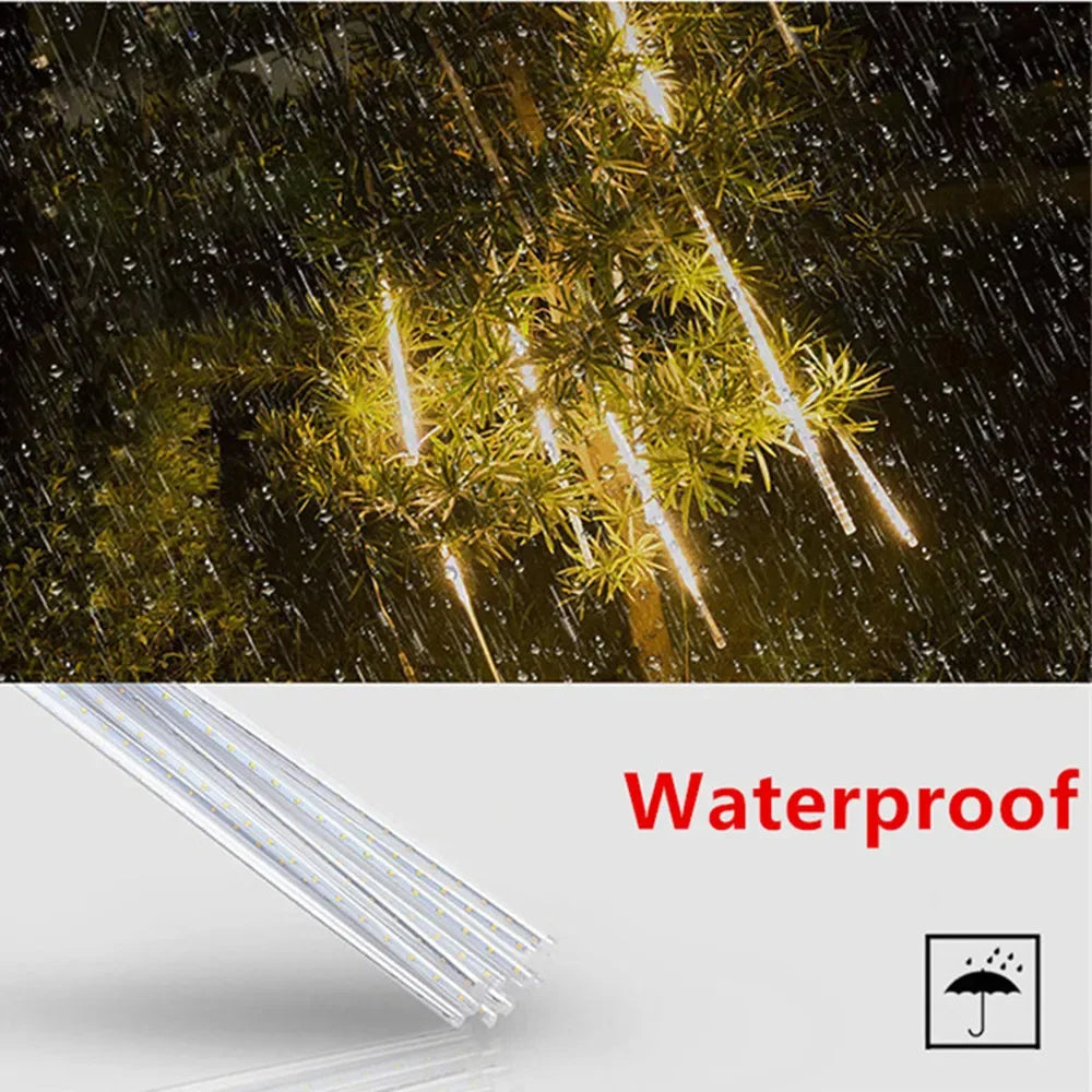 Solar Meteor Shower LED String Lights