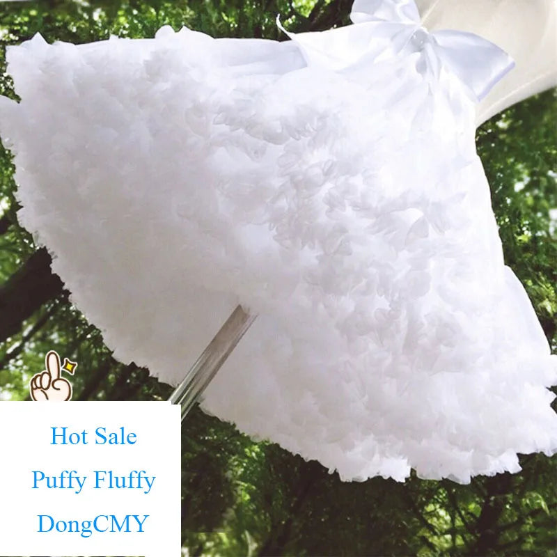 Women Flower Style Lolita Petticoats Tutu Puffy Cancan Skirt