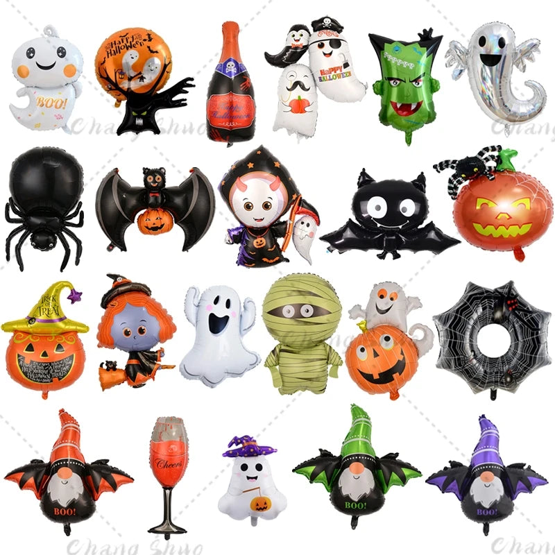 Halloween Pumpkin Ghost Witch Bat Foil Balloons