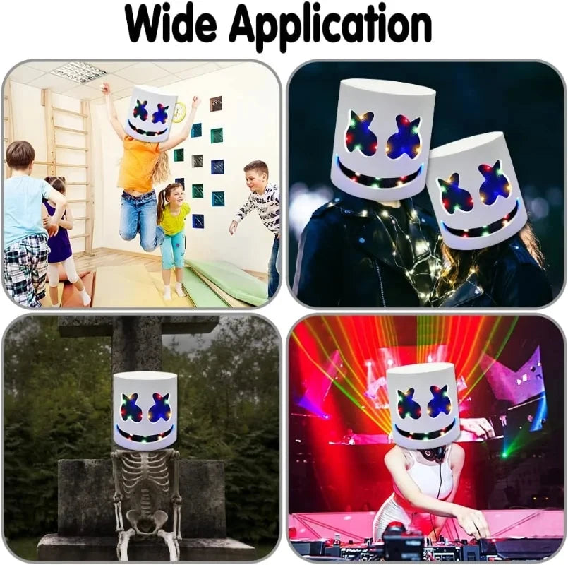 LED DJ Mask Lifelike Marshmello Mask