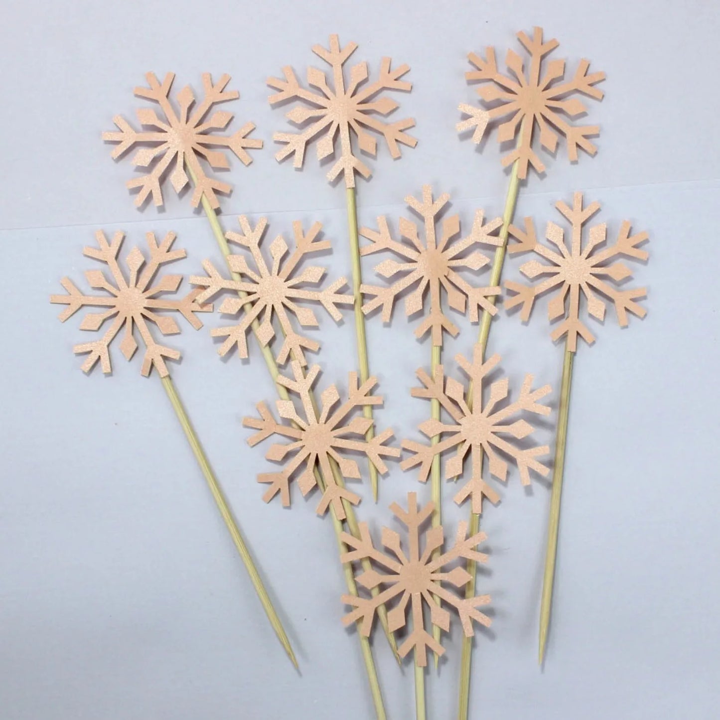 10 Pcs Snowflake Cupcake Toppers