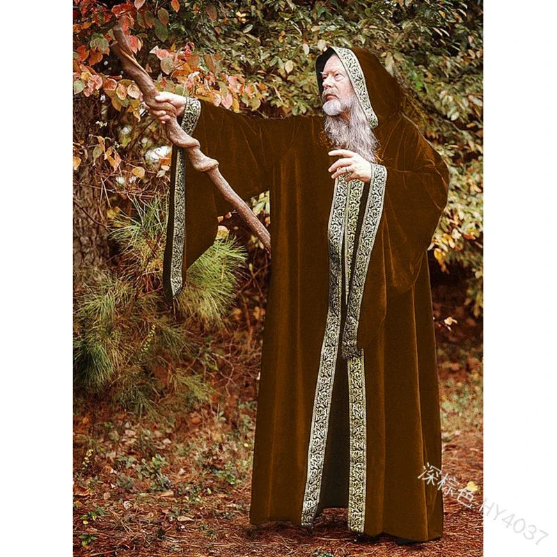 Adult Hooded Death Vampire Wizard Monk Witch Costume
