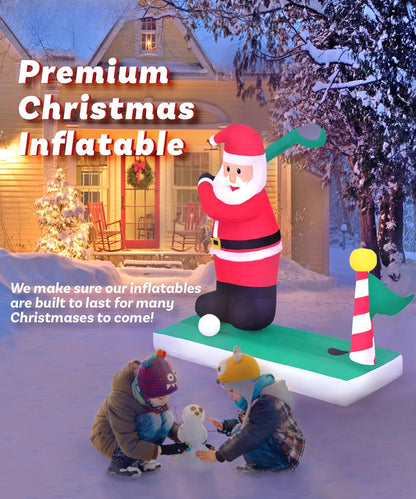 Christmas Large 5 ft Santa Golfing Inflatable