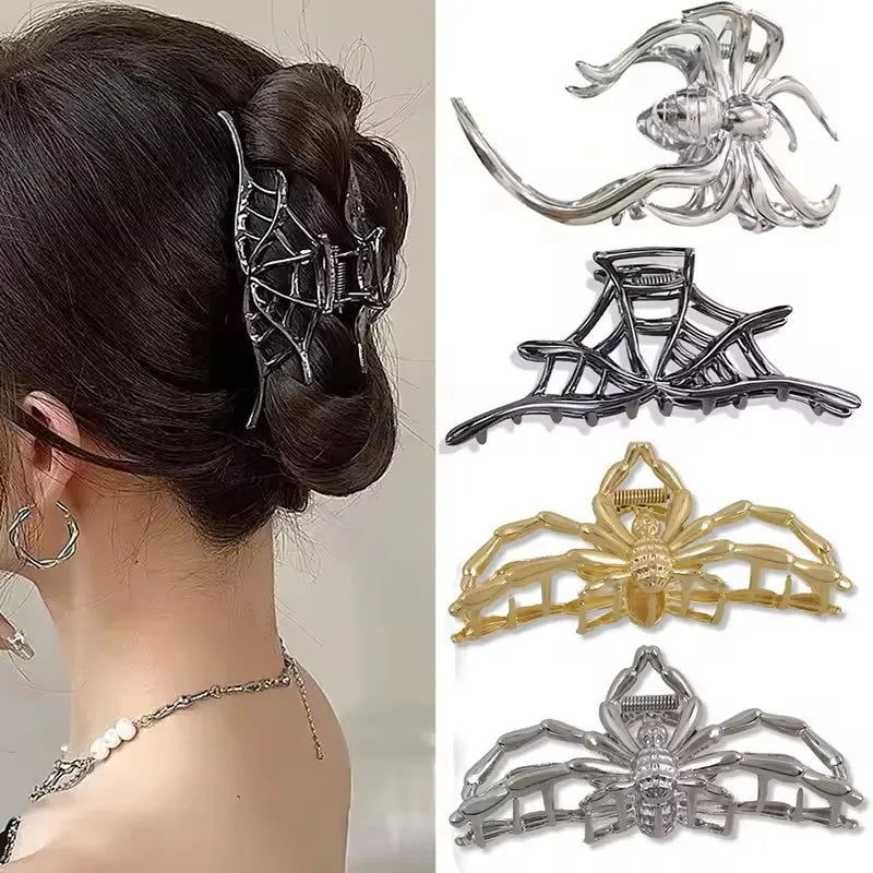 1Pcs Halloween Black Spider Hair Claw Clips