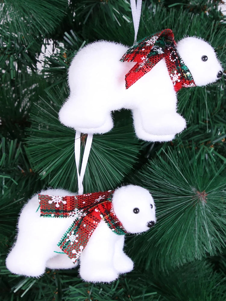 1pcs White Bear Pendants Christmas Tree Ornaments