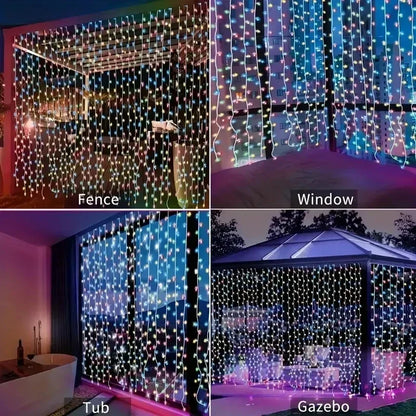 LED Curtain Fairy Lights 8 Lighting Modes Christmas Decoration