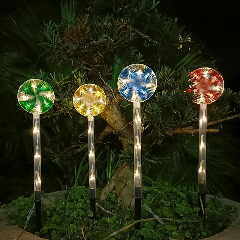 4 Pcs Solar Lights Lollipop Outdoor Lamps