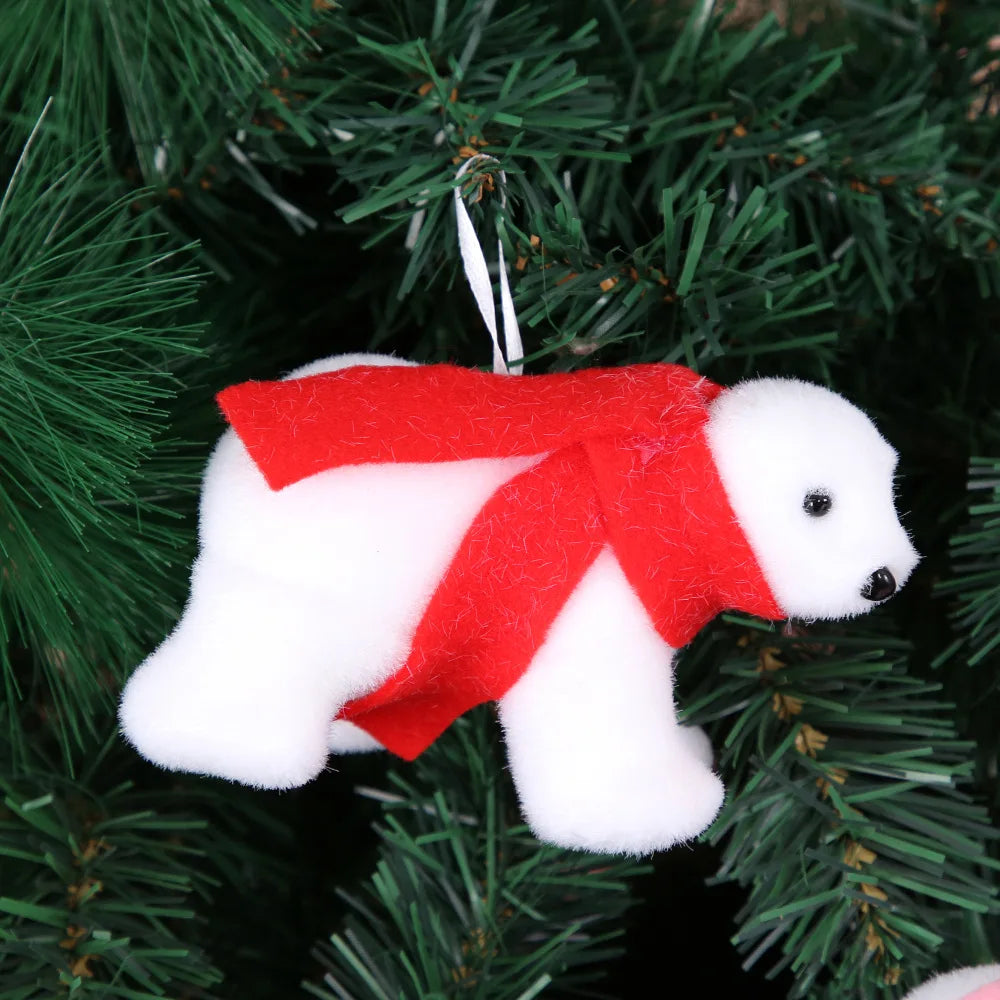 1pcs White Bear Pendants Christmas Tree Ornaments