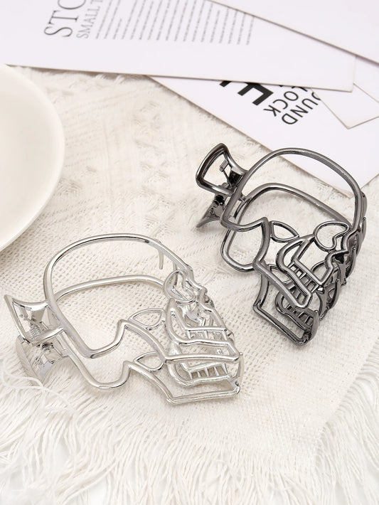 Halloween punk style metal skull