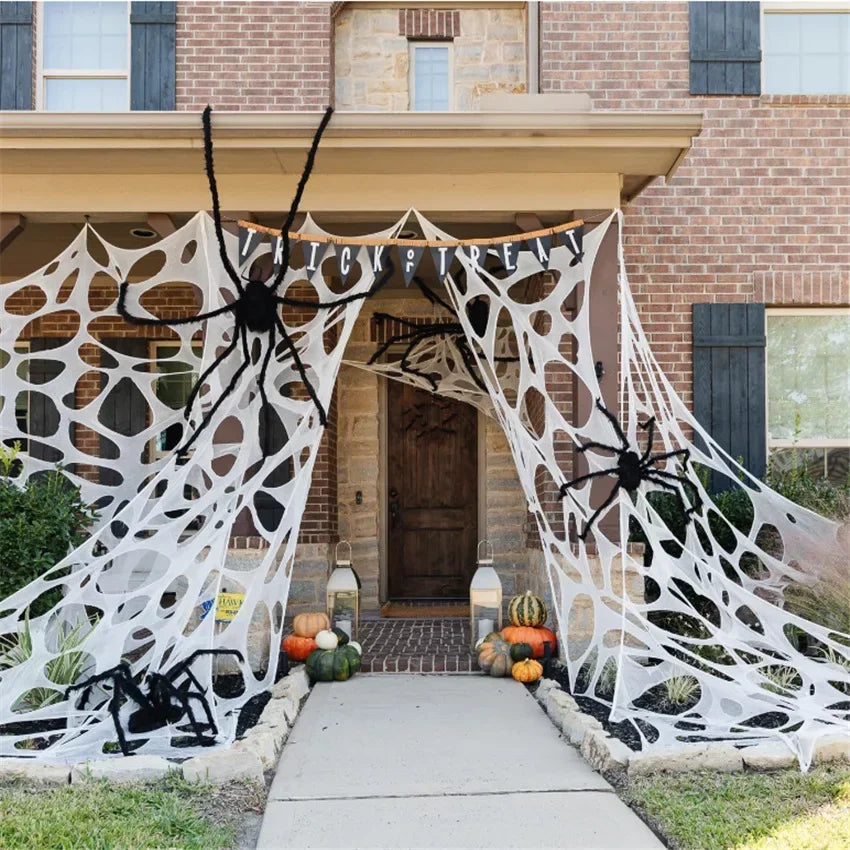 Giant Stretchy Spider Web Halloween Decor 20ft Cobweb