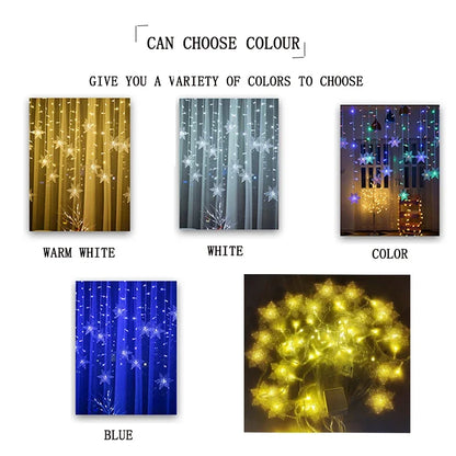 Led Snowflake Curtain Garland