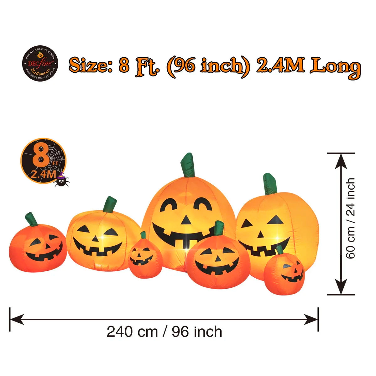Inflatable Pumpkins, Yard Lawn Lighted Blow-up