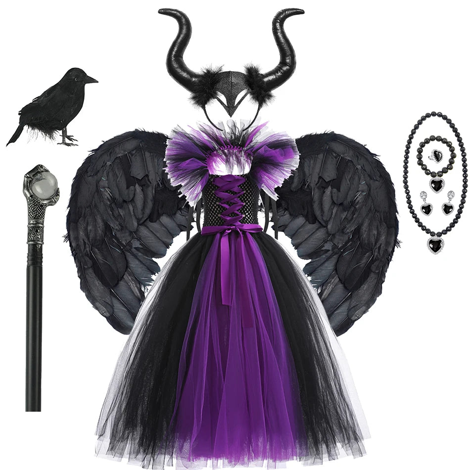 Maleficent Neck Dress Girls