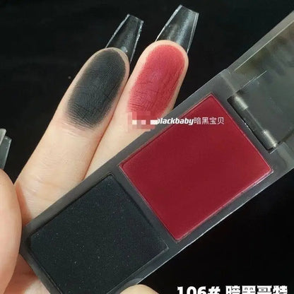 Biya 2 Color Eyeshadow Protable Red Black Plate Matte Eye Shadow