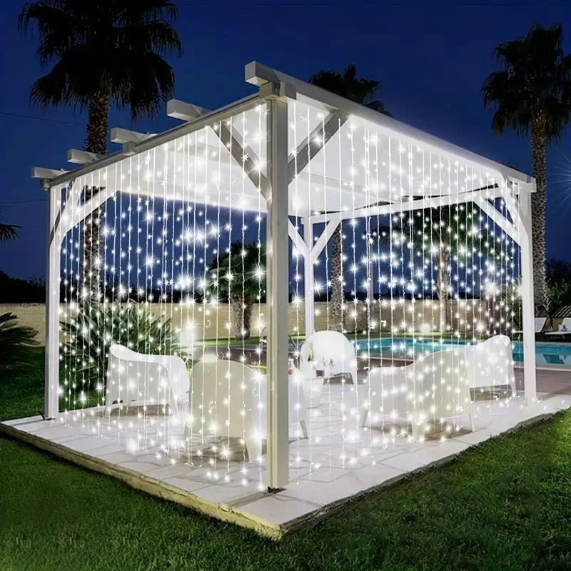 Solar Curtain Garland Led Lights