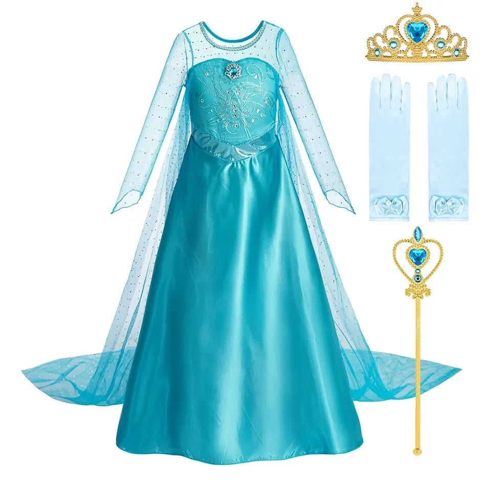 Halloween Elsa Dress for Girls Children Party