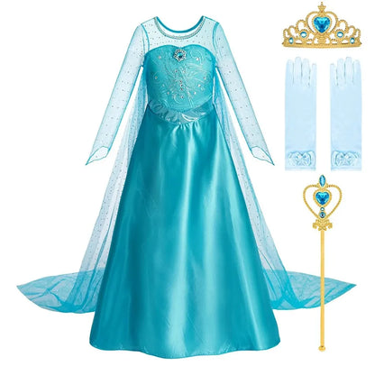 Halloween Elsa Dress for Girls Children Party
