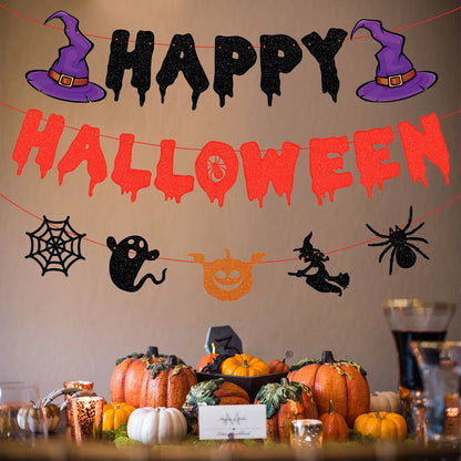 Happy Halloween Hanging Banner Garland - Festivewarehouse™