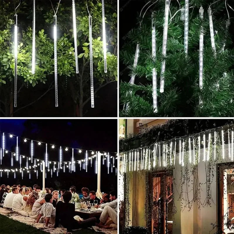 Solar Meteor Shower LED String Lights Garden Decoration