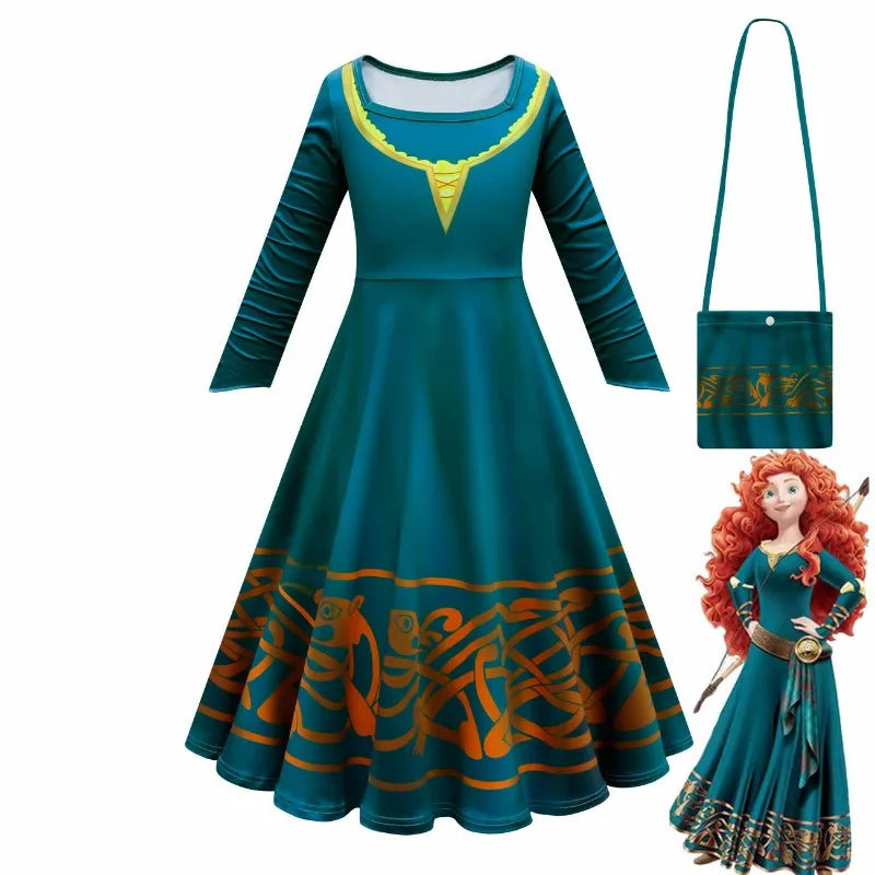 Princess Merida Costume and Wig for Girls - Festivewarehouse™