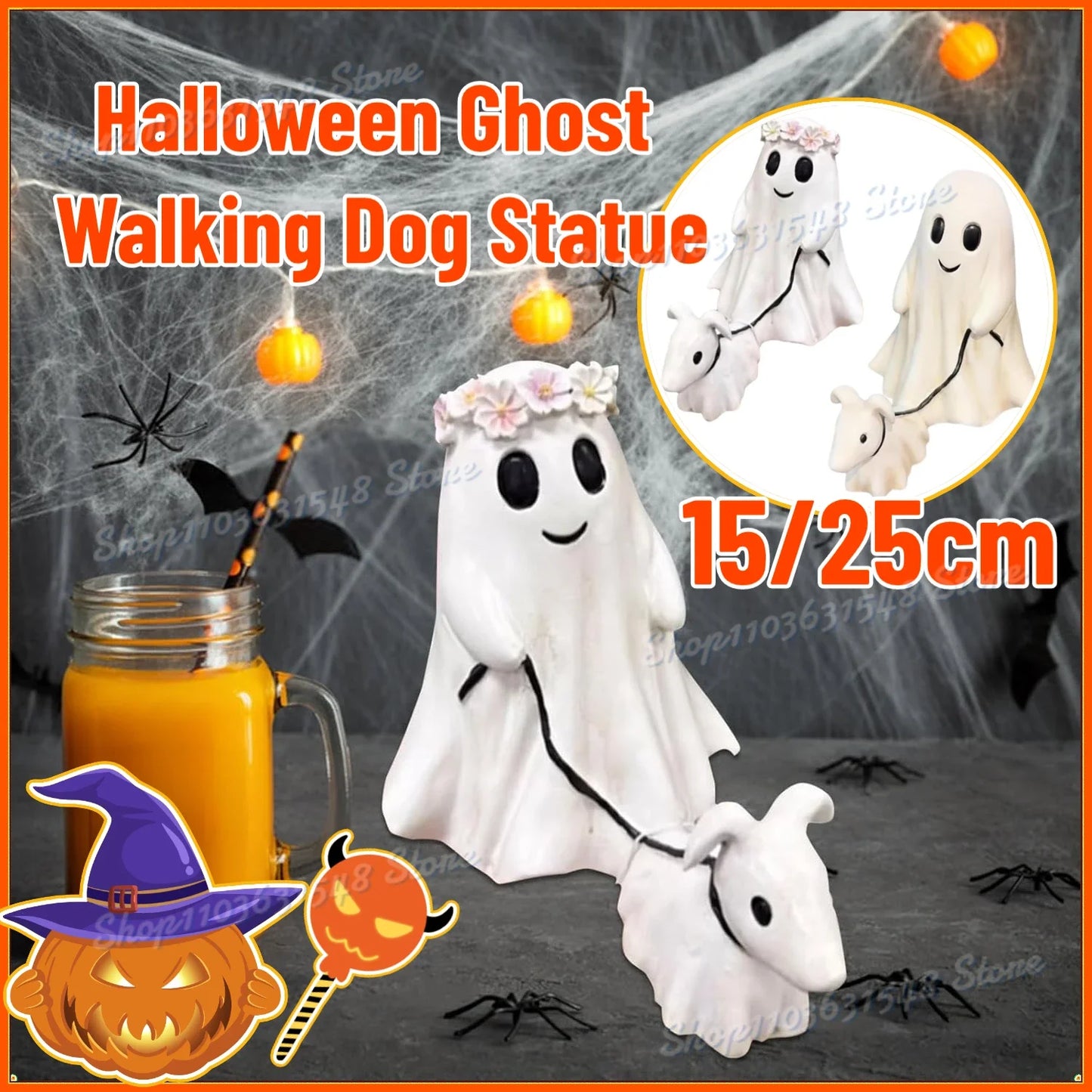 Resin Ghost Walking Dog Statue Decoration - Festivewarehouse™