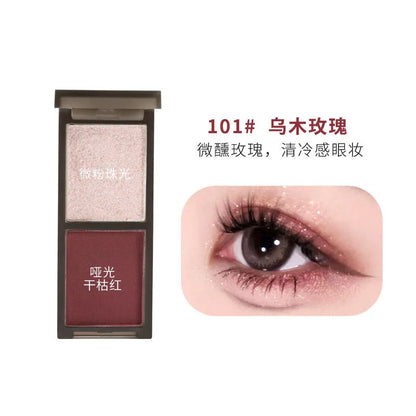 Biya 2 Color Eyeshadow Protable Red Black Plate Matte Eye Shadow