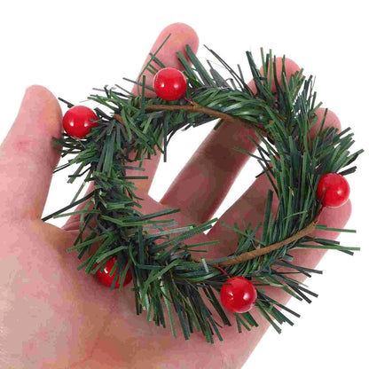 Christmas Decor - Artificial Flowers & Greenery, Gift Decor - Decorative Wreath for Home & Holiday - 5 Pcs