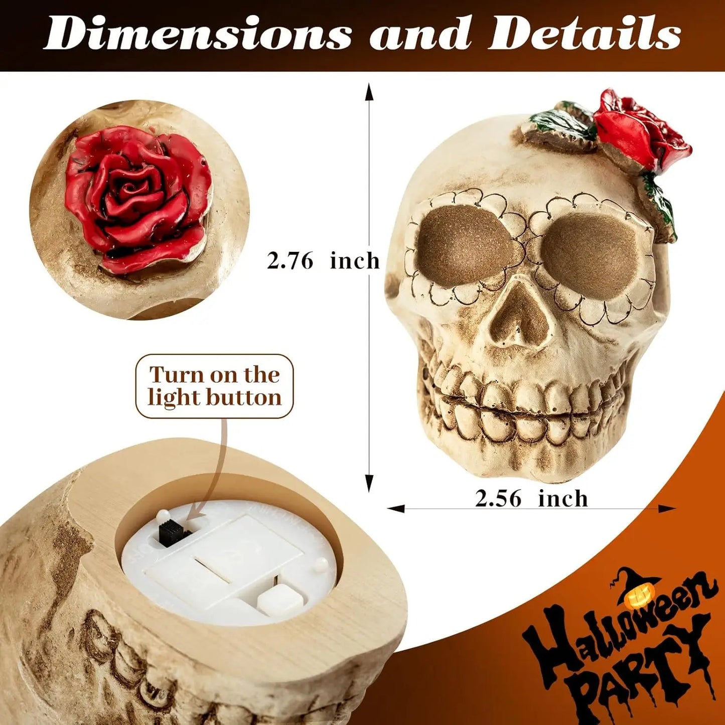 LED Skull Decor - Realistic Glowing Skeleton Heads