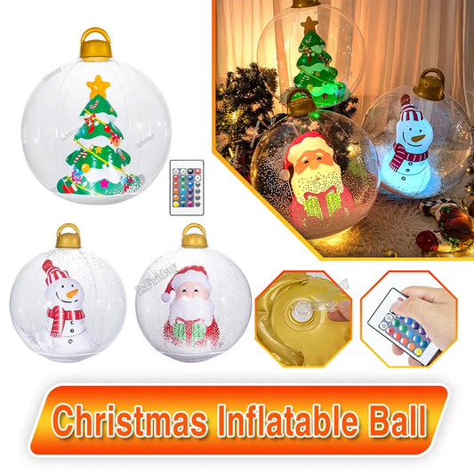 60CM PVC Inflatable Christmas Ball Decoration Light