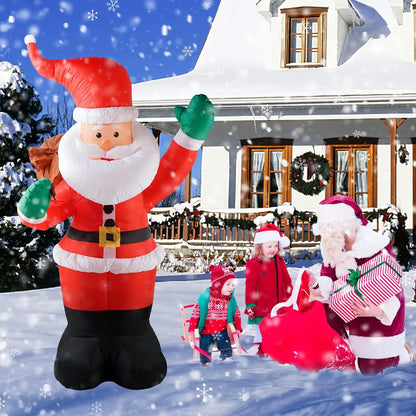 Santa Claus Inflatable LED Lights Yard Decorations