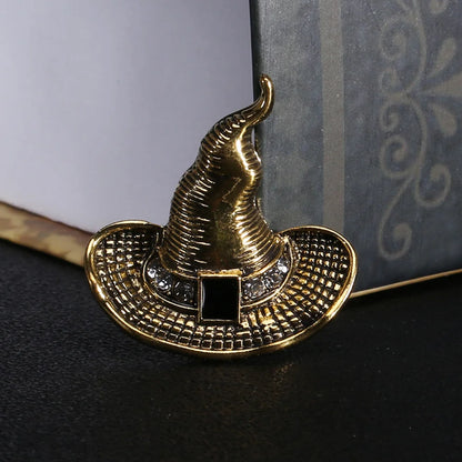 Metal Witch Hat Brooch for Man