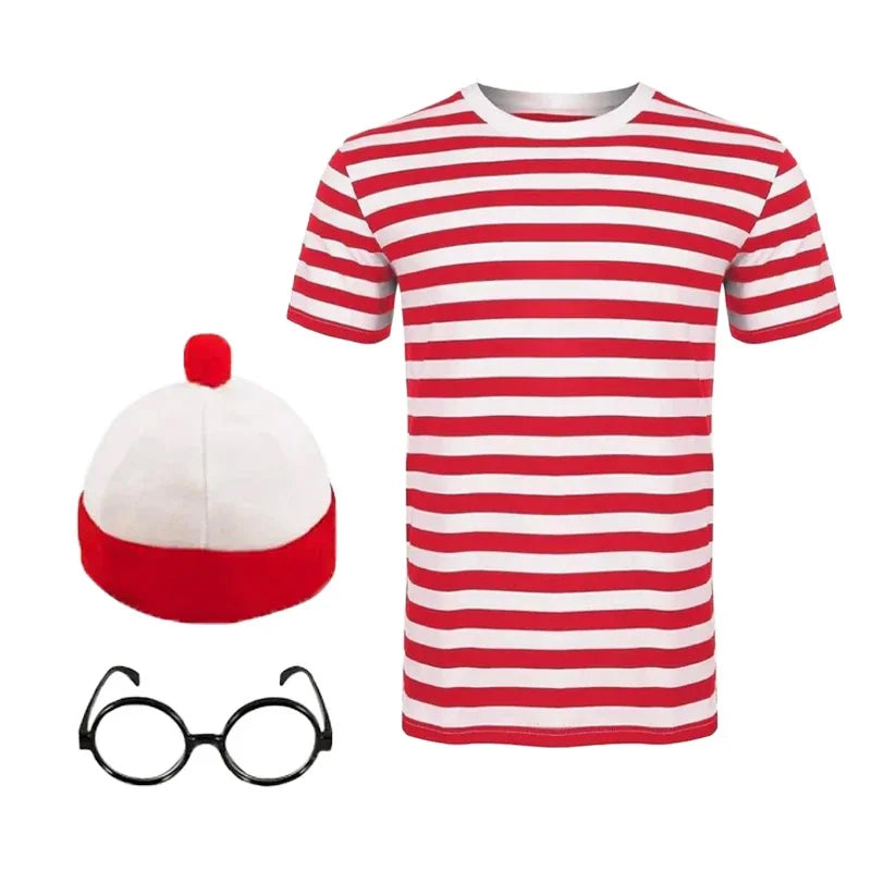Wheres Waldo Family Wally Cosplay Costume