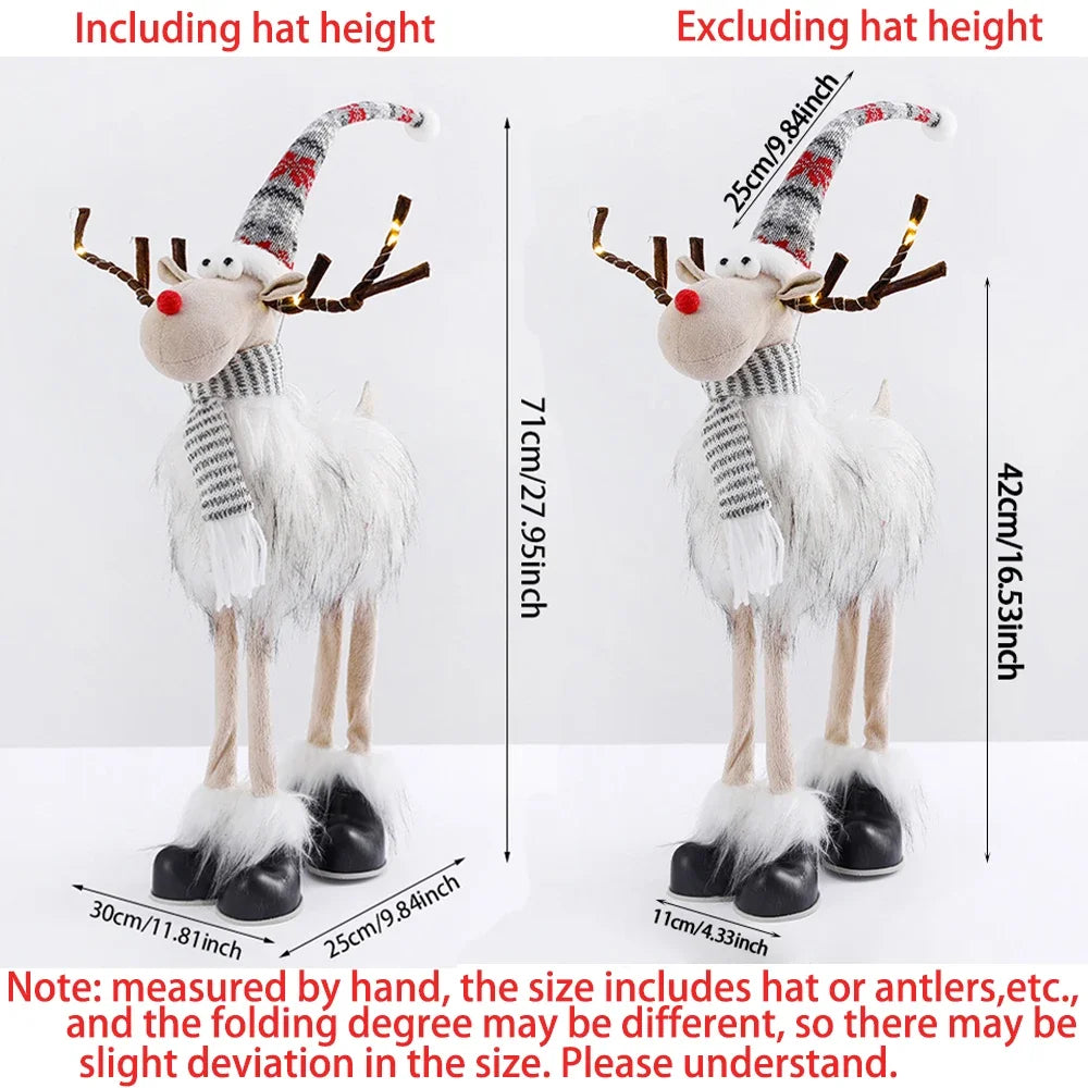 Large Santa Claus Elk Standing Doll with Lights