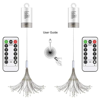 LED Firework Outdoor Hanging Lights 4Pack Battery Operated