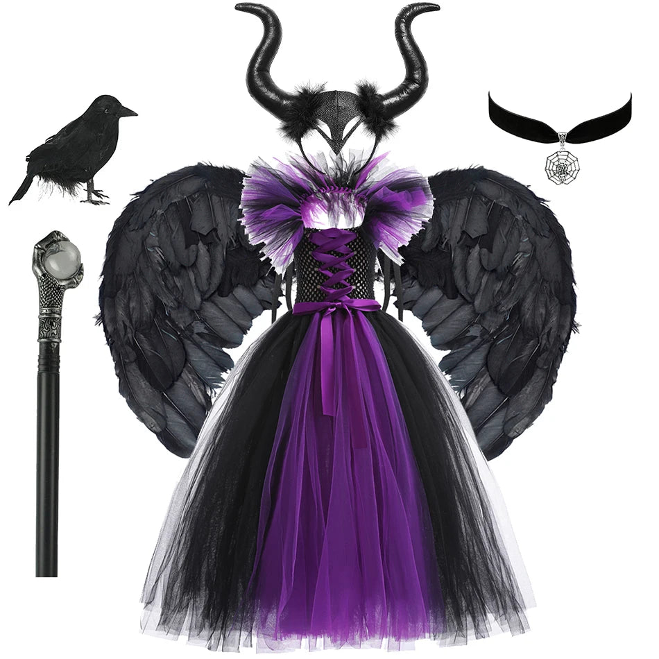 Maleficent Neck Dress Girls