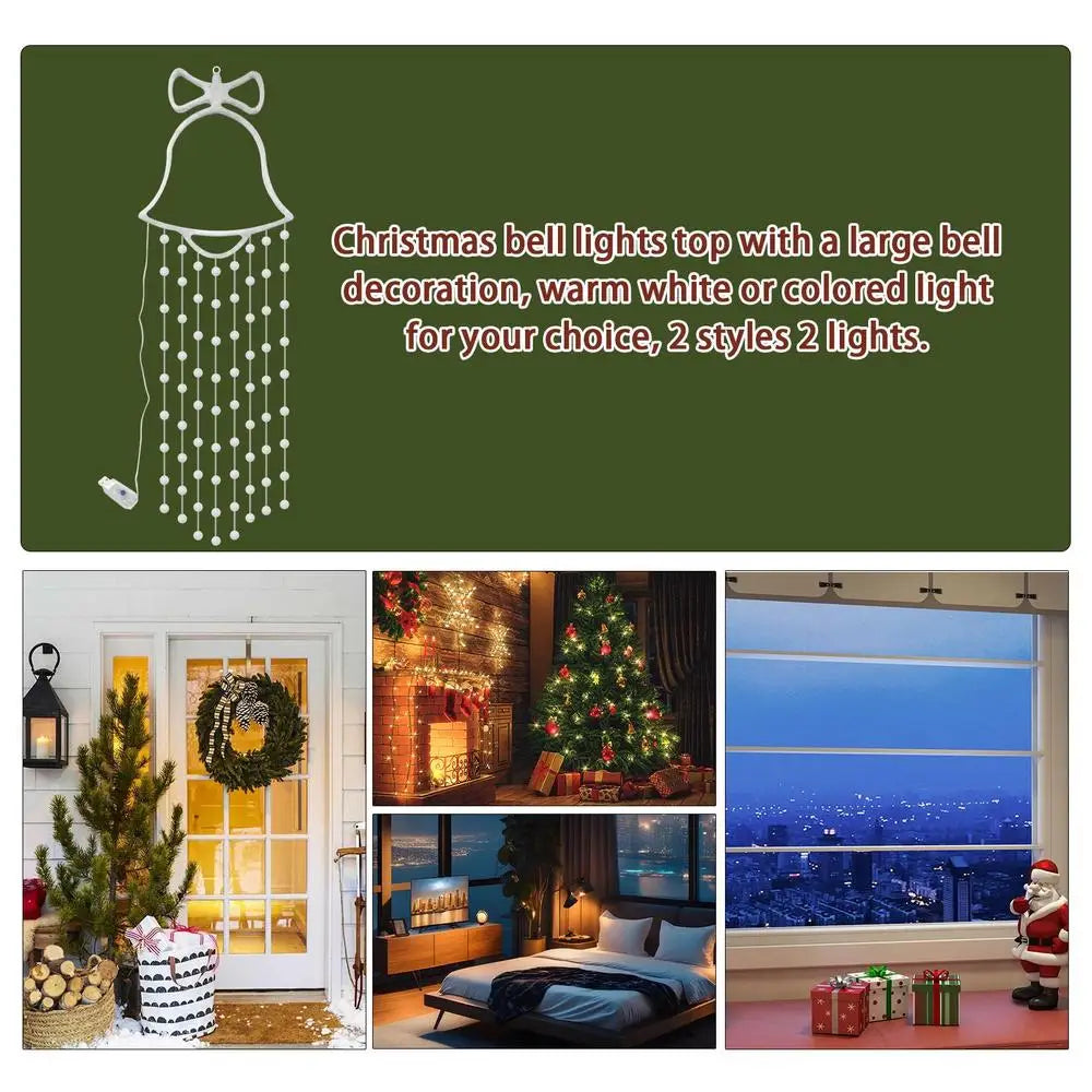 Christmas Bell  Window Curtains Lights LED