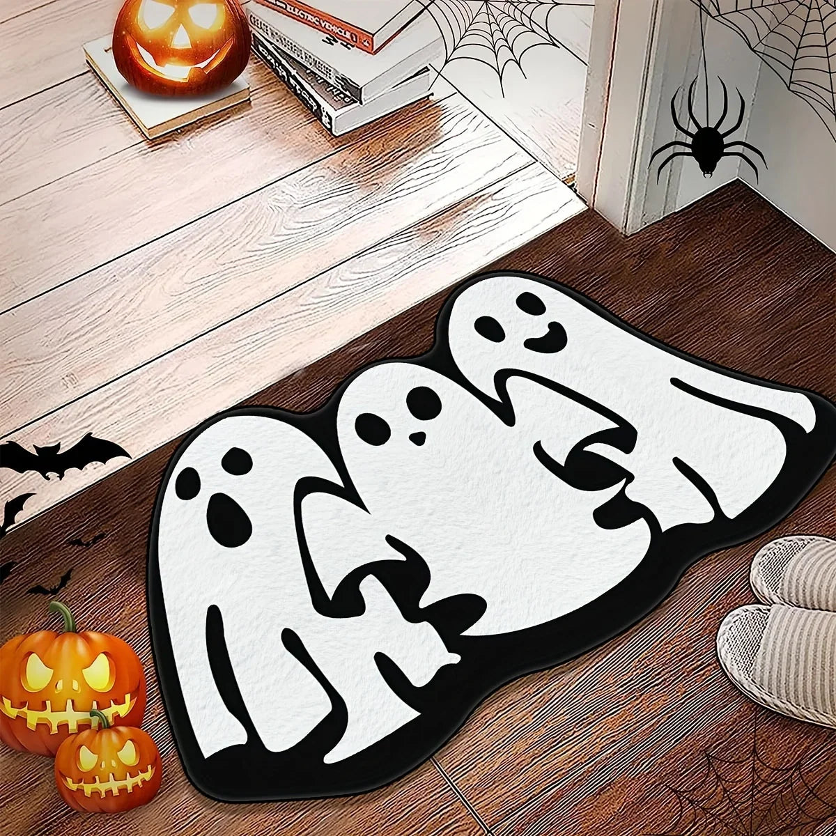 Halloween Holiday Bathroom Carpet with 3 Cute Ghosts