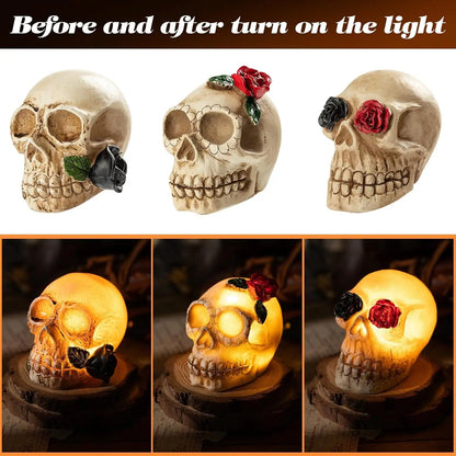 LED Skull Decor - Realistic Glowing Skeleton