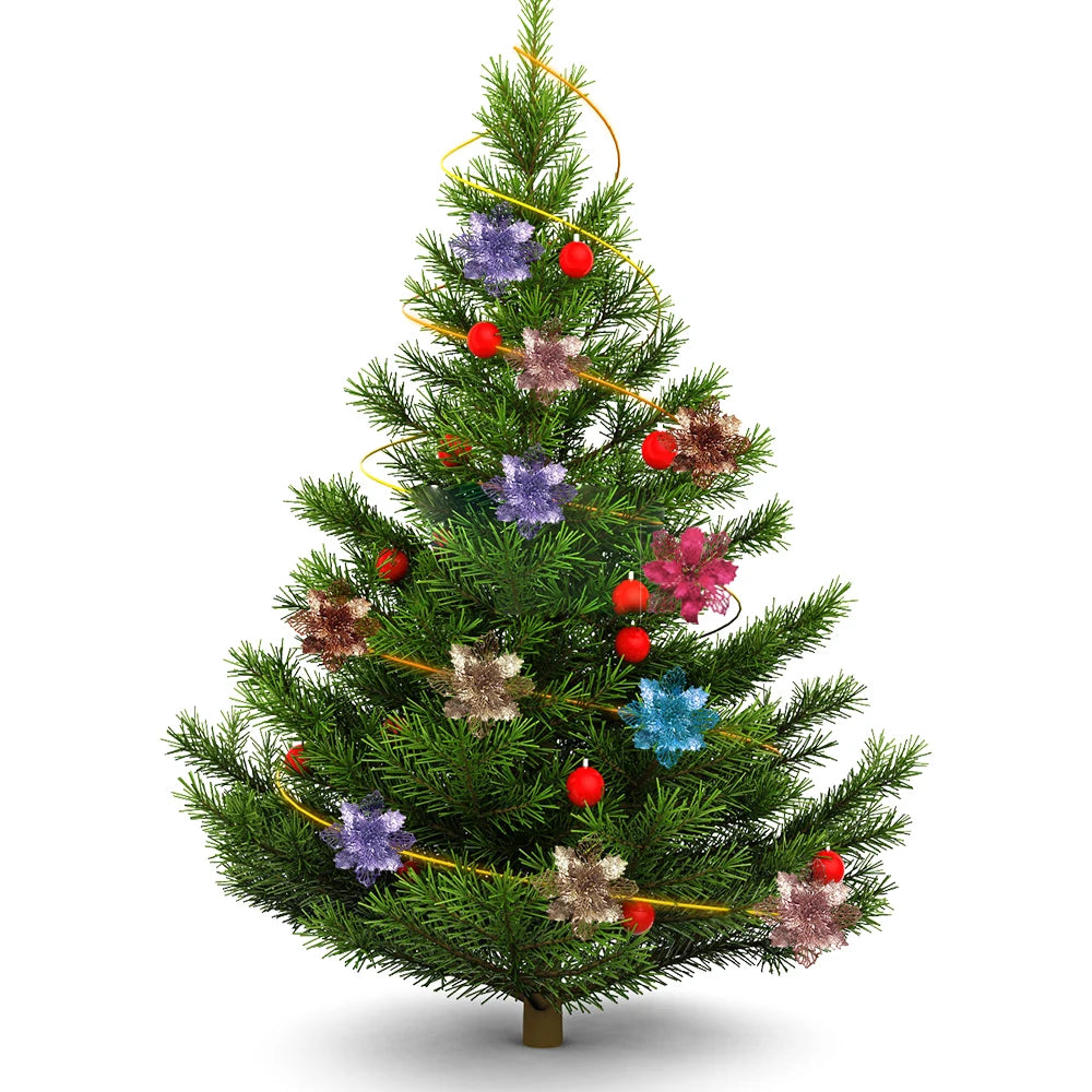 9cm Glitter Artifical Christmas Flowers Tree